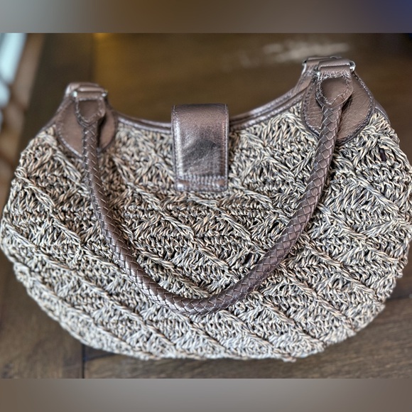 Brighton Femme Fatal Gretta Garbo Bronze Woven Shoulder Bag - Picture 5 of 14